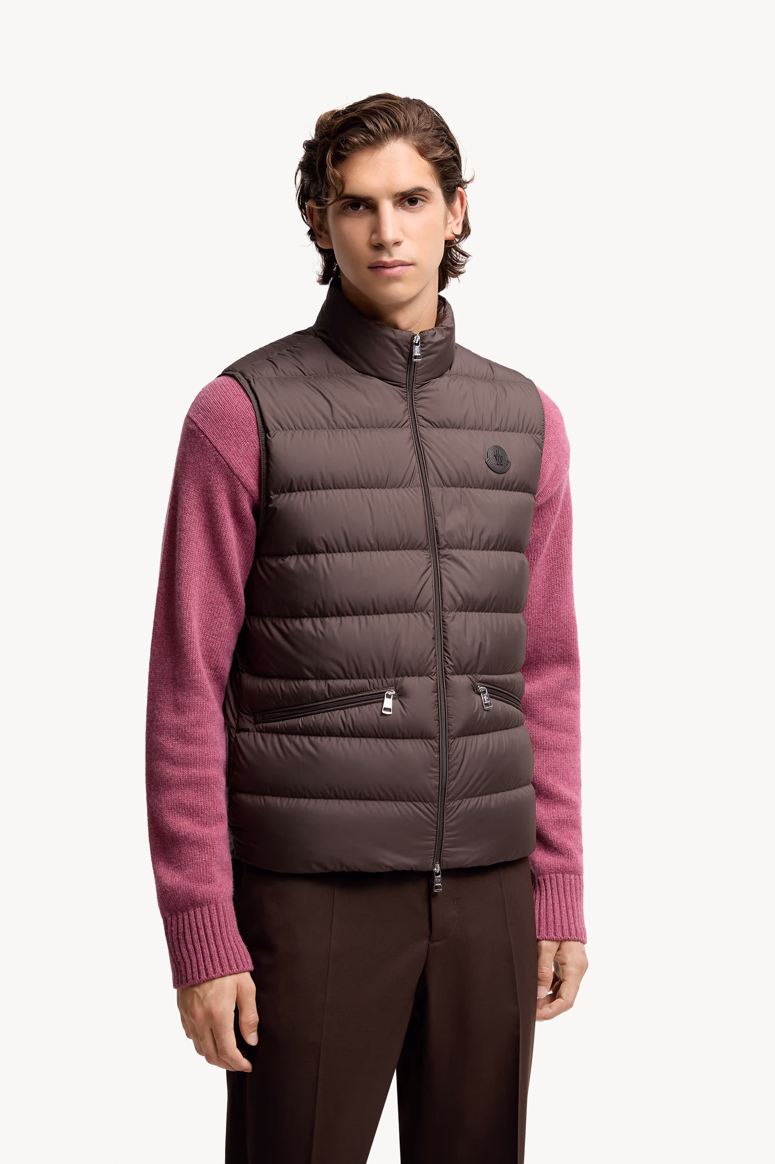 Treompan Down Vest Men Brown Moncler 3